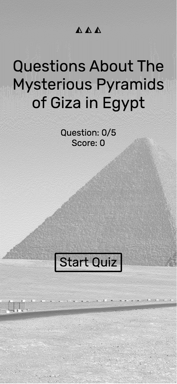 screenshot of pyramid quiz website from mobile phone